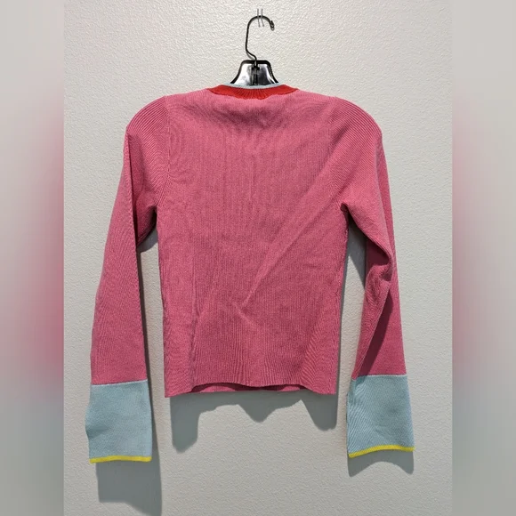Alice + Olivia Westi Colorblocked Wool-Blend Top - Picture 2 of 11
